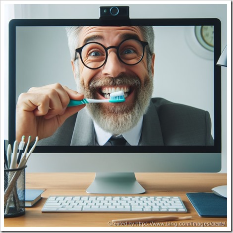 middle-aged-computer-geek-brushing-teeth